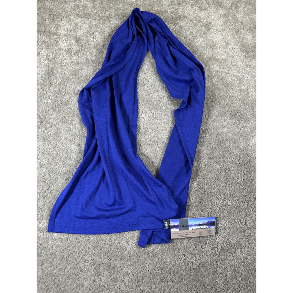 Avoca New Zealand Merino Wool Scarf Large Royal Blue AVA508 NWT